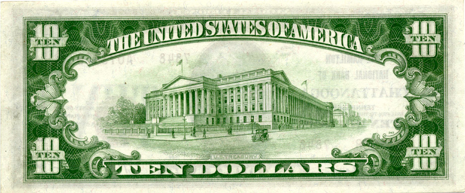 $10 Hamilton NB Chattanooga Ch7848 1929 T-2 back